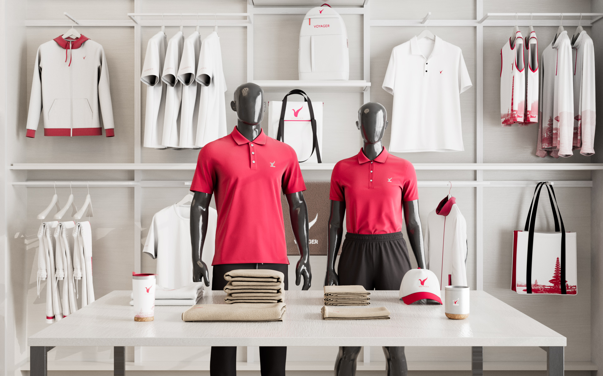Hotel staff in branded uniform designed with Hutter Products’ 3D configurator